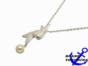 827 美品 MIKIMOTO ミキモト NHKコラボ 1粒パール シルバー ネックレス 真珠6.0mm玉 NHK刻印 レディース 女性 送料無料