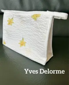 Yves Delorme  イヴドローム ポーチ　フランス製　花柄　蝶々