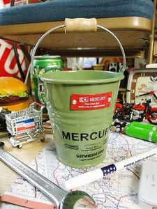 マーキュリーミニバケツ（カーキ） ■ アメリカン雑貨 アメリカ雑貨 MERCURY おしゃれ 人気 男前 生活雑貨 小物入れ ペンスタンド