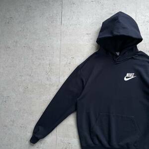 champion チャンピオン×ナイキ NIKE プリントロゴ プルオーバー パーカー ネイビー L