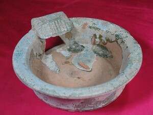 B　漢緑釉羊圏　漢時代 中国 遺跡発掘品 本物　副葬品　明器　考古学 シルクロード 陵墓 墳墓 古墳 霊獣 陶器