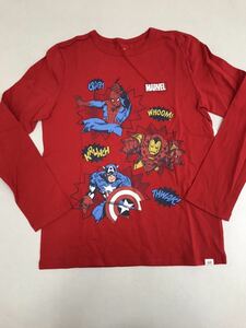 ■ＧＡＰ■新品■140■ギャップ■アベンジャーズ■Ｔシャツ■ロンT■かっこいいデザイン■赤■USA■アメコミ■marvel■21■2-2