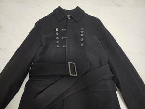 【レア】2006年AW エディ期 ディオールオム ナポレオン ウール コート 46 / Dior Homme ブラック 黒 メンズ