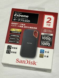 【SanDisk/サンディスク】Extreme （エクストリーム）　ポータブルSSD・2TB（SDSSDE61-2T00-J25）　新品・未開封・未使用