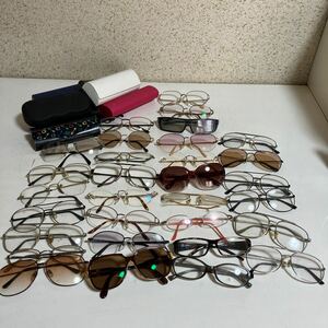 サングラス 眼鏡 メガネ 老眼鏡 フレーム めがね コレクター 度入り 金属フレーム ケース　まとめて　30本　紳士　婦人　保管品