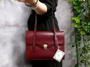 ●超美品●Christian Dior クリスチャン・ディオール●カーフ レザー 本革●トート ハンド バッグ●ワインレッド●G金具●肩掛け●Js46584