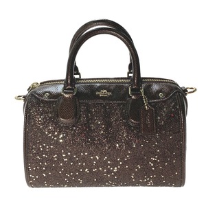 ▽▽ COACH コーチ 2WAYバッグ　ハンドバッグ　ショルダーバッグ　グリッター F55454 ブラウン 目立った傷や汚れなし