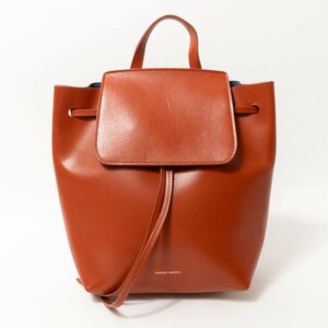 【1円スタート】MANSUR GAVRIEL マンサーガブリエル イタリア製 リュックサック バックパック テラコッタ 無地 レザー レディース フラップ