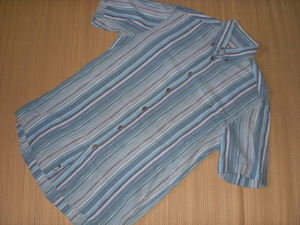 MISSONI SPORT ミッソーニ ブルー系 シックで洒落たマルチストライプ 紳士 ボタンダウン シャツ 