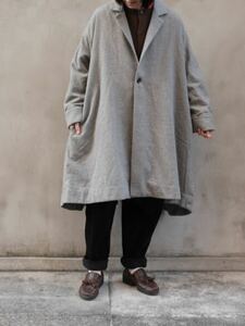 kaval カヴァル wool cashmere A-line over coat ウールカシミヤ Aライン オーバーコート 定価8万円