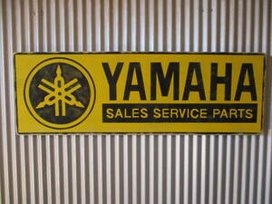 ビンテージサイン木製看板 YAMAHA MOTORCYCLE検）アドバタイジング企業販促ガレージカスタムHONDAKAWASAKIUSA60s70s80s