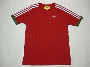 11万★新品本物【グッチ・GUCCI】×アディダスadidasコラボ！ミケーレが手掛ける特別感のあるジャージー半袖TシャツS/M-L程メンズ赤レッド