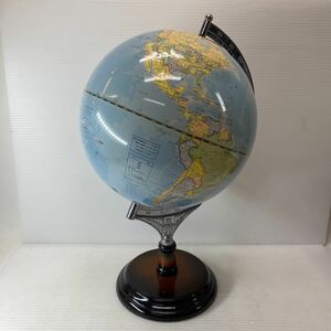地球儀 木製台座 机上 卓上 学習 教材 世界地図 レトロ 置物 インテリア 飾