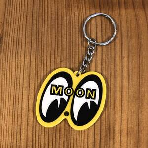 MOON Equipped イエロー 84円発送可 黄色 アイシェイプ ラバー キーホルダー キーリング Key Ring mooneyes ムーンアイズ 車 バイク