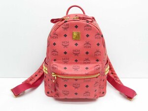 MCM スタッズ ヴィセトス PC収納ポケット有 リュック 鞄 △WB776