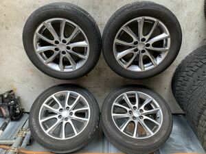 送料込み！205/55R16 BRIDGESTONE REGNO GR-XⅡ 19年製 3~4mm SUBARU純正ホイール付き 16×6.5J 中古４本セット