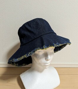 新品 Mighty Shine Color Denim FRINGE HAT マイティーシャイン カラーデニム フリンジ バケットハット ハット