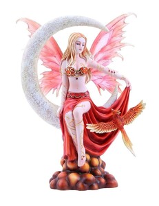 4つの要素 月の妖精の置物 アースウィンド・フロストファイア ネネ・トーマスアート作 高さ 約28ｃｍ（ファイヤー）輸入品 フェアリー