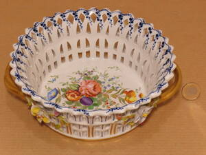 オールド セーブル Sevres 花図装飾 金彩 盛皿 コンポート 鉢 プレート 皿 アンティーク