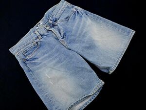 SHIPS シップス USED加工 ショート デニムパンツ sizeM/インディゴ ■◆ ☆ deb5 レディース