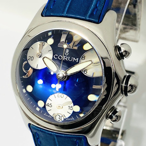 1円～ CORUM コルム BUBBLE バブル クロノグラフ デイト 196.250.20 クォーツ レディース ボーイズ 腕時計 稼働品