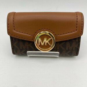 1円～　H-8　60　MICHAEL KORS　マイケルコース　キーケース　鍵入れ　ブラウン　35S0GFTP5B　レディース　レザー　総柄　MK柄　モノグラム