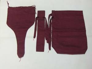 津軽三味線用　三つ折り袋　赤紫