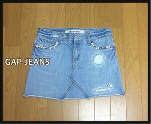 売り切り■GAP JEANS ギャップ ジーンズ■クラッシュ リメイクデニム ミニスカート: W29☆TA-179