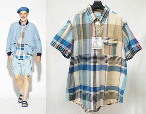 19SS Engineered Garments エンジニアードガーメンツ Popover BD Shirt Big Madoras Plaid プルオーバー 半袖 シャツ L マドラス チェック