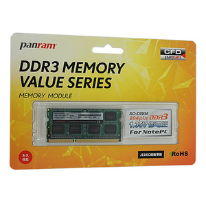 【ゆうパケット対応】CFD Panram D3N1600PS-L8G SODIMM DDR3 PC3-12800 8GB [管理:1000002513]
