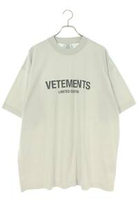 ヴェトモン VETEMENTS サイズ:L 23SS UE63TR700XフロントロゴTシャツ 新古品 SB01