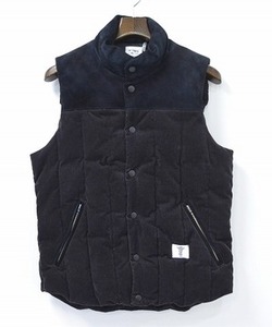 BEDWIN ベドウィン DOWN VEST FRIPP ダウンベスト 2 BLACK ブラック CORDUROY×SUEDE コーデュロイ×スエード レザー & THE HEARTBREAKERS