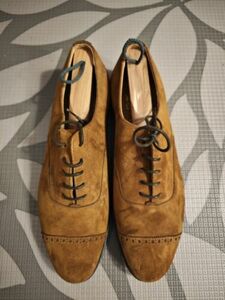 New Without Box EDWARD GREEN Brown Suede Oxfords US 9.5 UK 9 202 Last James Bond 海外 即決