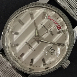 リコー ダイナミックワイド デイト 自動巻 オートマチック 腕時計 メンズ ジャンク品 社外ブレス QR054-157