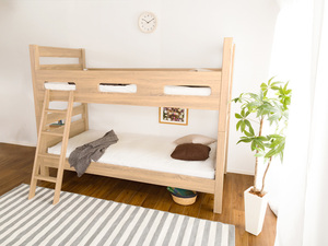 シンプルデザイン2段ベッド 二段ベッド シングルベッド 　ナチュラル色