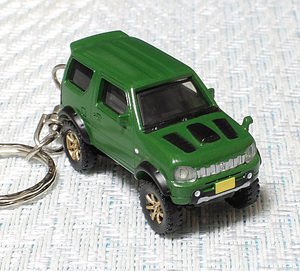 ★☆SUZUKI Jimny☆スズキ ジムニー☆JB23☆カスタム仕様☆ダークグリーン☆ミニカー☆キーホルダー・アクセサリー☆★