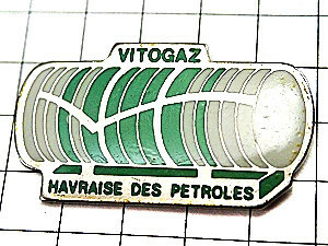 ピンバッジ・ガスのタンク緑色◆フランス限定ピンズ◆レアなヴィンテージものピンバッチ