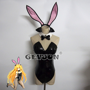  セクシーコスプレ衣装 ハロウィン衣装 レオタード　PU合成革良品　Bunny仮装　To LOVEる 　バニーガール　ウサギガール　黒色　セット