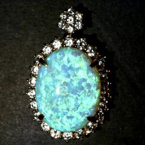 大判!!◆K18 天然オパールペンダントトップ◆A 約6.7g opal pendant necklace EC0/EC0