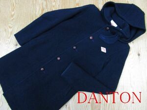 ★DANTON ダントン★レディース ウールモッサ フード付き ロングコート JD-8457★R60225013B