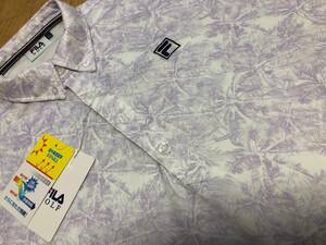 FILA GOLF(フィラ ゴルフ) 春夏 UVカット 接触冷感 台襟 柄半袖ポロシャツ 742-676(LV)ＬＬ