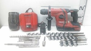 (1円スタート！) HILTI ヒルティ 充電式 ハンマドリル TE6-A36 はつり機 バッテリー/充電器/ビット付き 動作良好 A2100