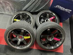 RAYS TE37SL 9.5J+45 VRカラー　ブラック　最終オーダー品　蛍光ステッカー　VOLKRACING