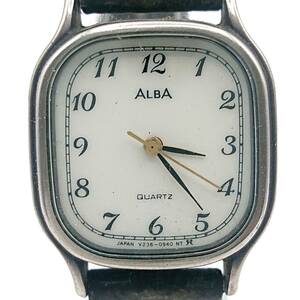 【電池切れ/リューズ欠損】SEIKO セイコー ALBA アルバ クォーツ 腕時計 白文字盤 レディース V236-5290