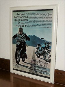 1968年 USA 洋書雑誌広告 額装品 Harley-Davidson Sprint H and Sprint SS ハーレーダビッドソン スプリント ( A4サイズ )