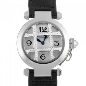 カルティエ Cartier パシャ 32 グリッドダイヤ WJ11932G シルバー文字盤 中古 腕時計 レディース