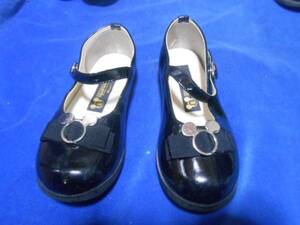 即決★ディズニー　ミッキー子供靴 フォーマルB-2 ミッキー金具、ベルト 17.0cm 黒