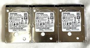 ★1円スタート★2.5インチ(ノートPC用) HDD 500GB Toshiba 3枚 / 動作チェック済 / フォーマット済