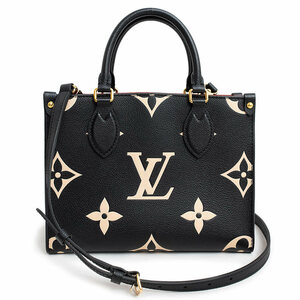 （新品・未使用品）ルイ ヴィトン LOUIS VUITTON オンザゴー PM ショルダー ハンドバッグ モノグラムアンプラント レザー 黒 M45659 箱付