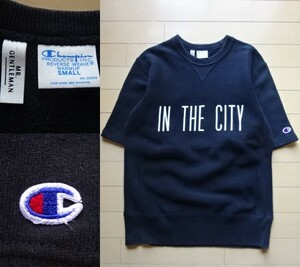 【Champion×MR.GENTLEMAN】リバースウィーブ 半袖スウェット ブラック SIZE:SMALL (チャンピオン,ミスタージェントルマン)